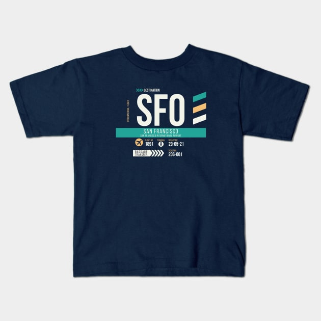 San Francisco (SFO) Airport Code Baggage Tag Kids T-Shirt by SLAG_Creative